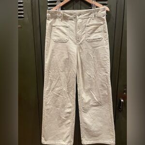 Cream Corduroy Wide legged pants